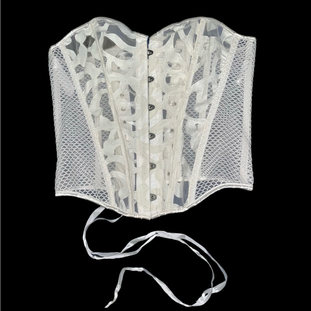 White Fishnet Corset